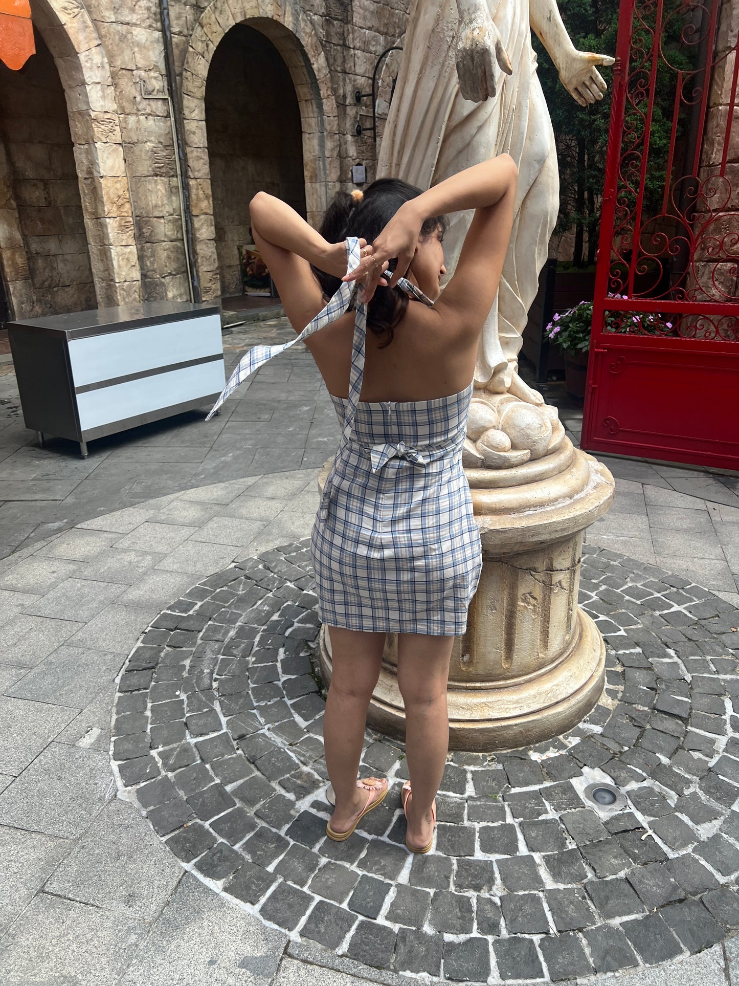 Checkered short dress