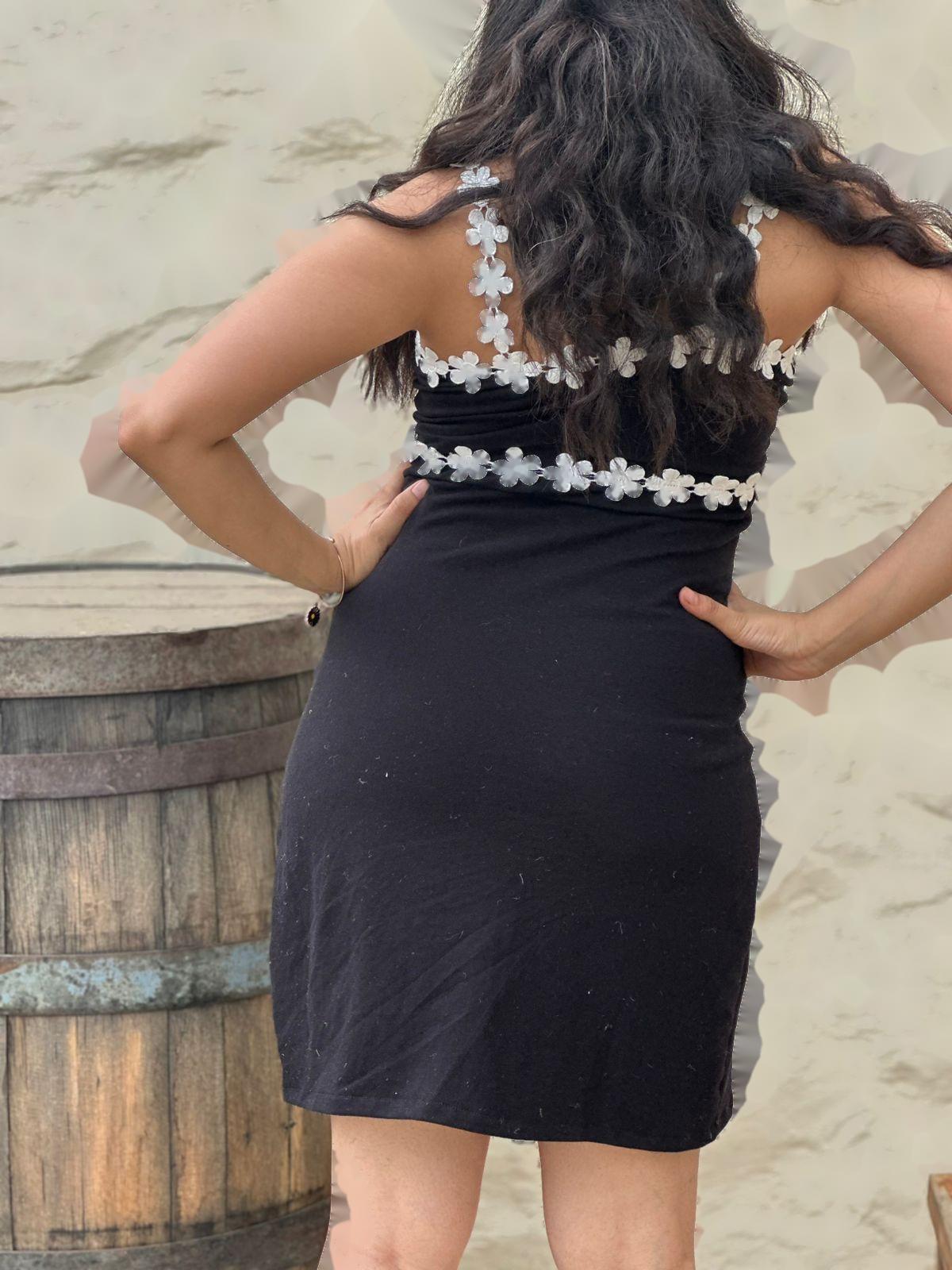 LUNA PETAL BLACK DRESS